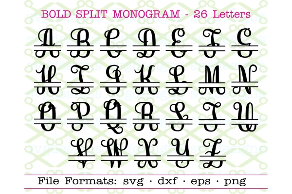 BOLD SPLIT LETTER MONOGRAM SET