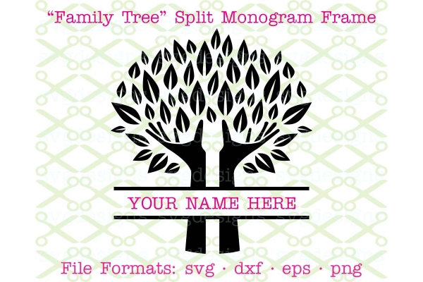 FAMILY TREE SVG SPLIT FRAME