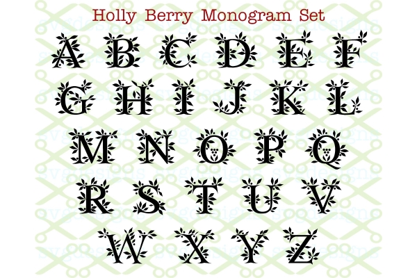 HOLLY MONOGRAM SVG FILES - Monogram SVG