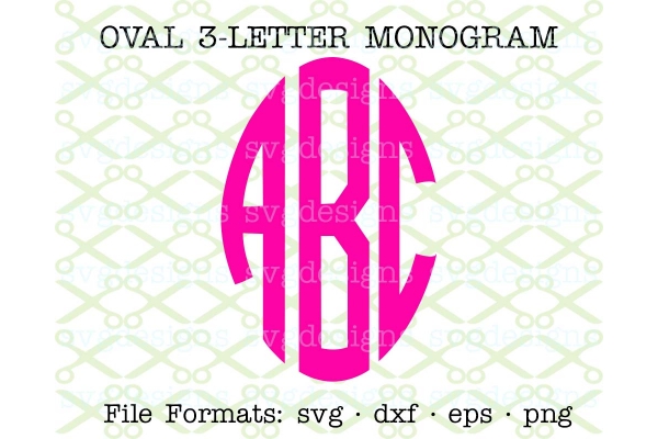 OVAL THREE LETTER CIRCLE MONOGRAM