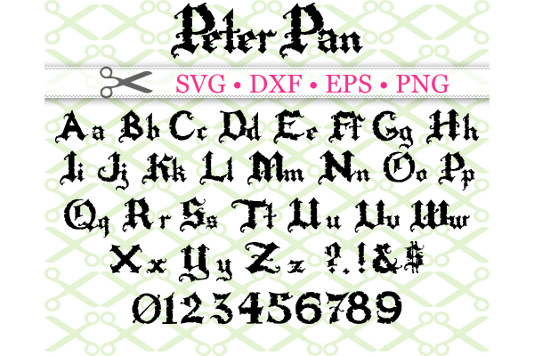 PETER PAN FONT SVG FILES