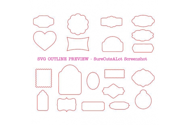 20 GIFT TAG SVG SHAPES Outline