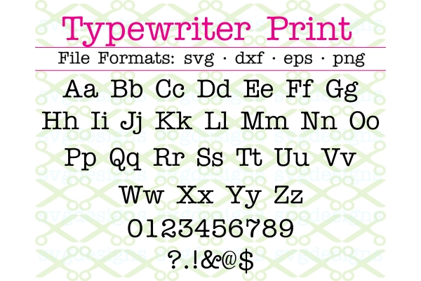 TYPEWRITER PRINT SVG FONT