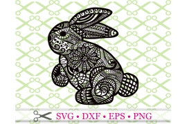 BUNNY SVG DOODLE ART, Easter Bunny SVG