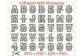 COLLEGIATE SPLIT LETTER MONOGRAM SET