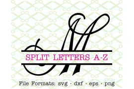 CURLY SCRIPT SPLIT LETTER MONOGRAM SET