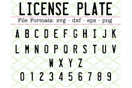 LICENSE PLATE SVG FONT