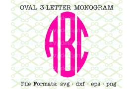 OVAL THREE LETTER CIRCLE MONOGRAM