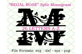 REGAL ROSE FLOURISH SPLIT MONOGRAM SET