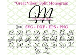 GREAT VIBES SPLIT LETTER MONOGRAM