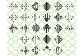 DIAMOND MONOGRAM THREE LETTER MONOGRAM