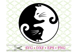 YIN YANG CATS SVG FILE