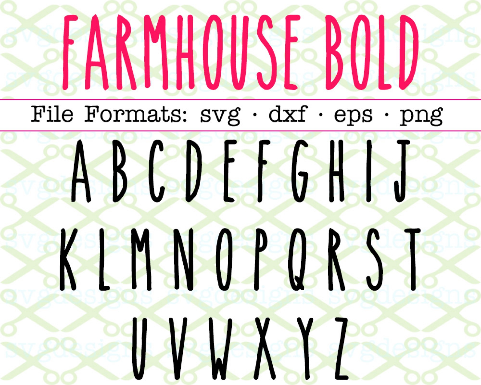 FARMHOUSE BOLD SVG FONT, Monogram Font Files for Cricut ...