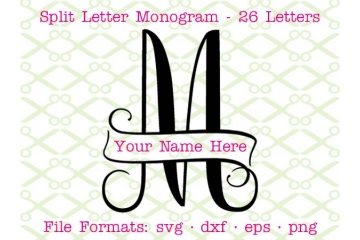 FANCY BANNER SPLIT MONOGRAM SET