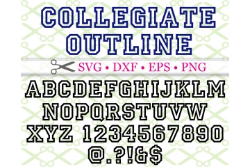 COLLEGIATE OUTLINE FONT SVG FILES