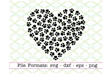 PAW PRINT HEART SVG FILE