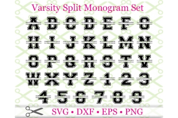 VARSITY SPLIT LETTER MONOGRAM SET