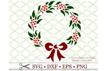 CHRISTMAS WREATH STENCIL SVG FILE FILE